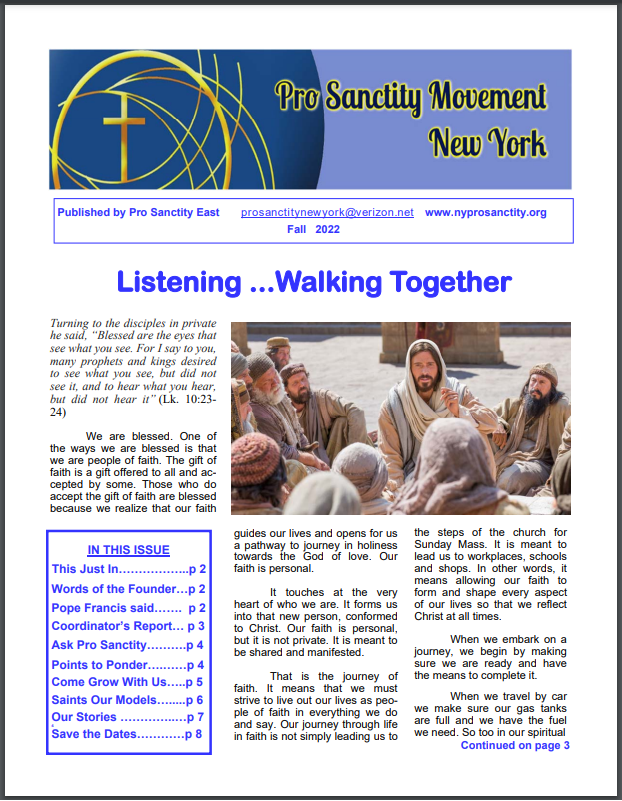 Fall 2022 Newsletter Listening Walking Together